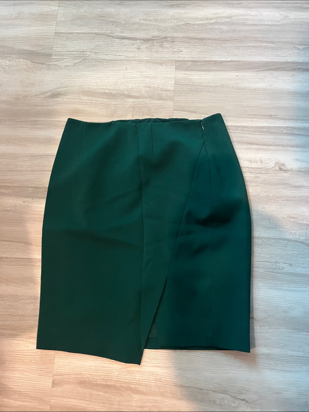White House Black Market Dark Green Pencil Skirt with Asymmetric Front